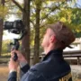 徳島県那賀町で明段舎のDaniel Brownがジンバルを持って撮影しています。