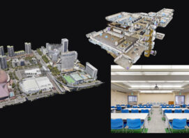 scenes from the Kobe Convention Center Virtual Tour in a montage